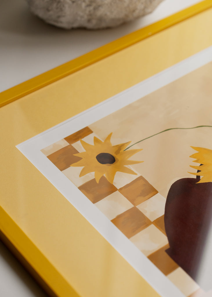 Print - Sunflowers in Burgundy Vase