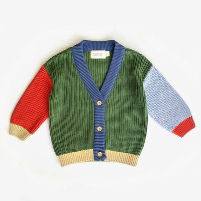 Colour Block Grandpa Cardigan
