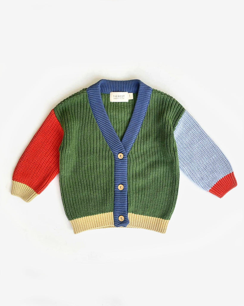 Colour Block Grandpa Cardigan