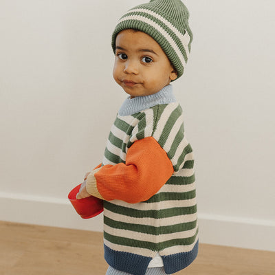 Colour Block Jumper - Clover Stripe
