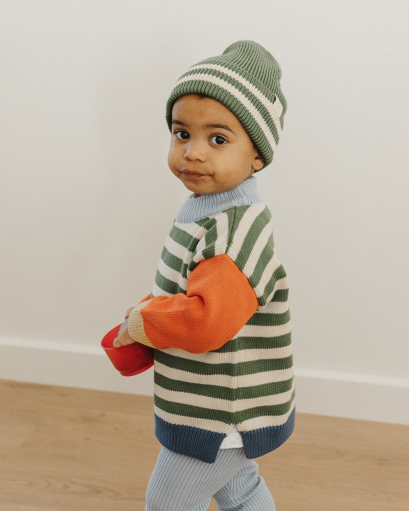 Colour Block Jumper - Clover Stripe