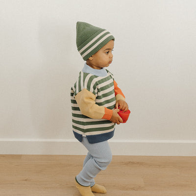 Colour Block Jumper - Clover Stripe