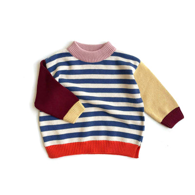 Colour Block Jumper - Navy Stripe
