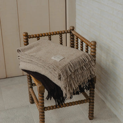 NZ Lambswool Throw - Nevis Oak
