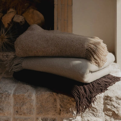 NZ Lambswool Throw - Nevis Oak