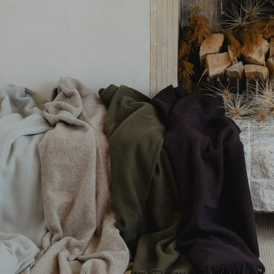 NZ Lambswool Throw - Nevis Oak