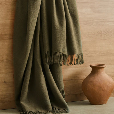 NZ Lambswool Throw - Nevis Kelp