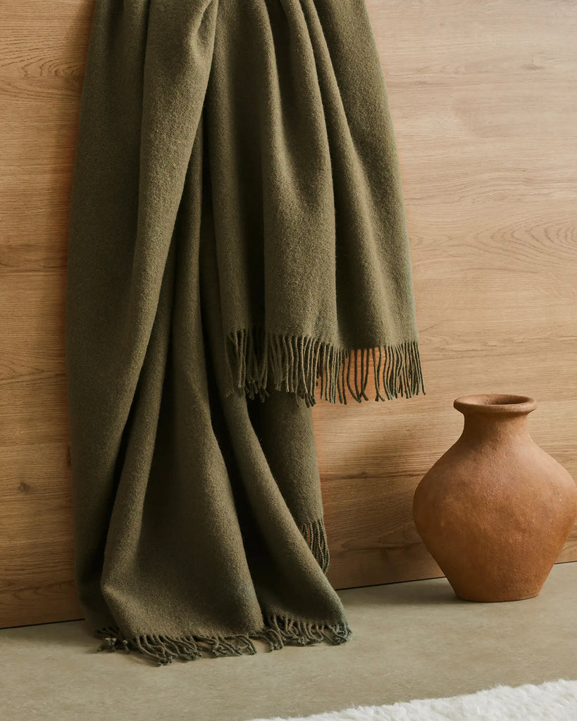 NZ Lambswool Throw - Nevis Kelp