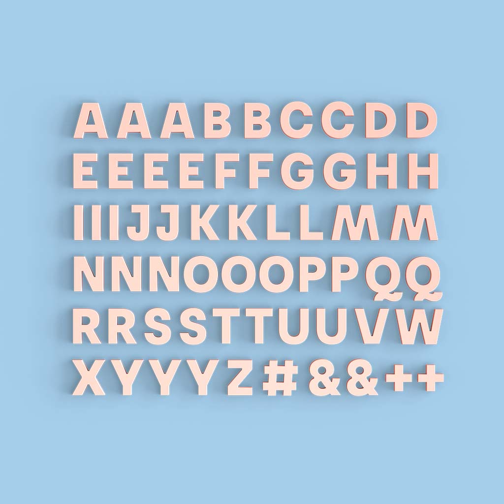 Alphabet Magnets - Blush