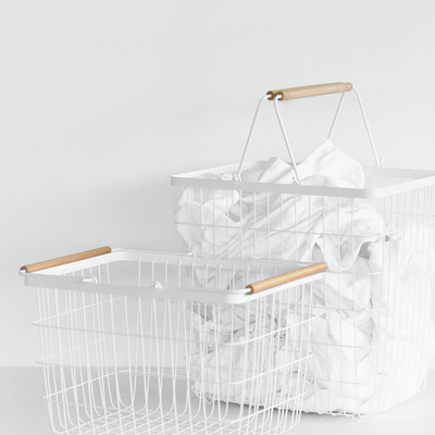 Wire Laundry Basket with Handles