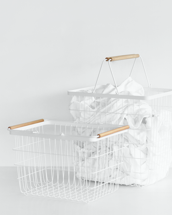 Wire Laundry Basket with Handles