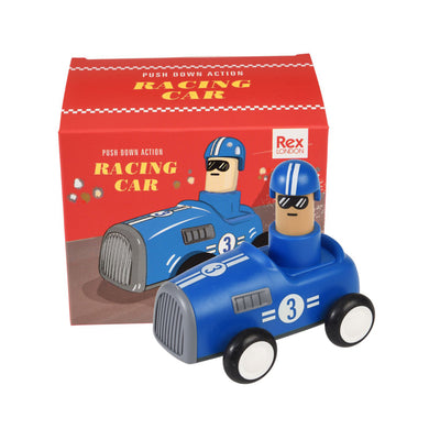 Push Down Race Car - Blue