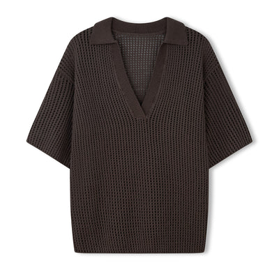 Charcoal Crochet Shirt
