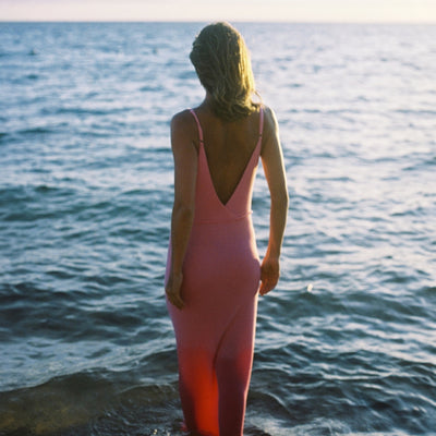Sea Pink Panelled Knit Dress