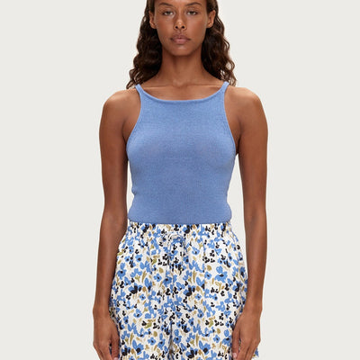 Textured Knit Tank - Blue