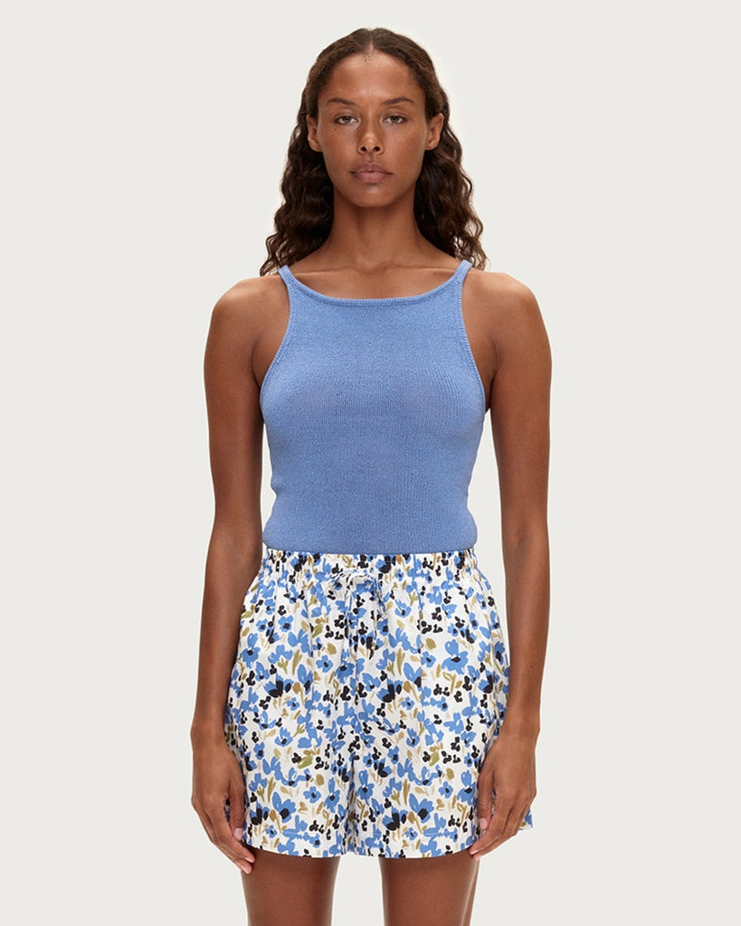 Textured Knit Tank - Blue