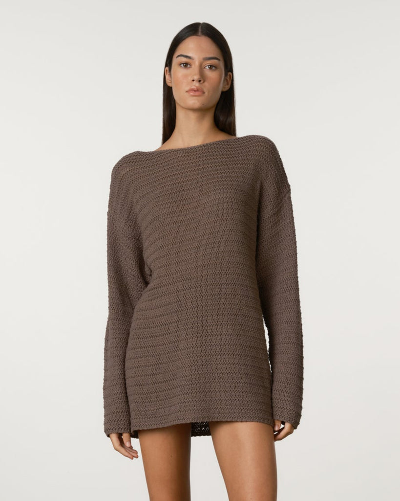 Carob Lattice Knit Jumper