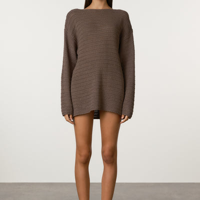 Carob Lattice Knit Jumper
