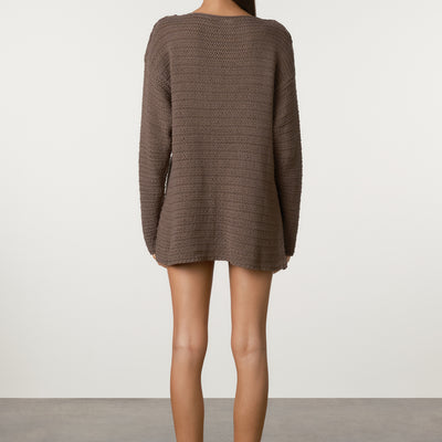 Carob Lattice Knit Jumper