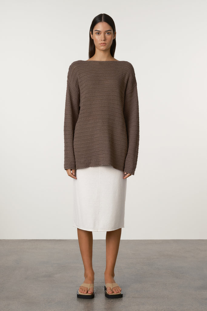 Carob Lattice Knit Jumper