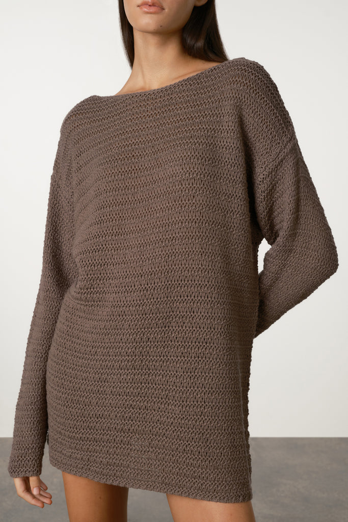 Carob Lattice Knit Jumper