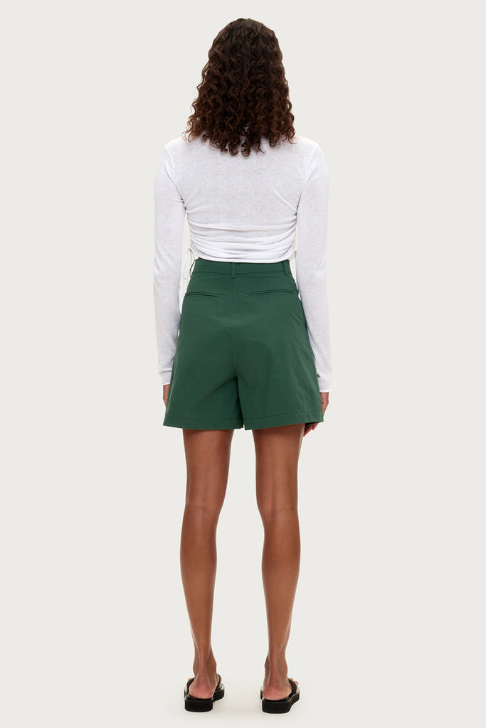 Gathered Knit Top - White