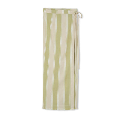 Olive Stripe Wrap Skirt