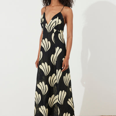 Palm Linen Dress