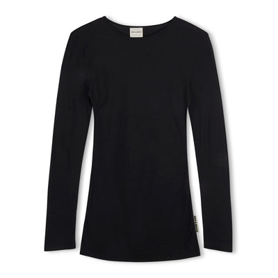 Rib Hemp Long Sleeve Top - Black