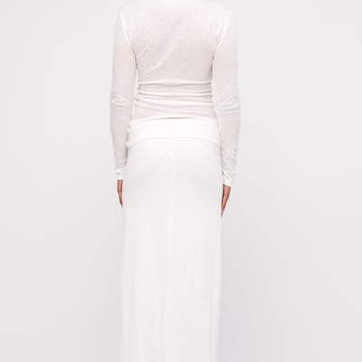 Rib Hemp Long Sleeve Top - White