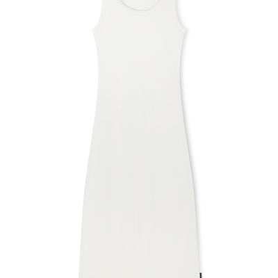 Rib Hemp Midi Dress - White