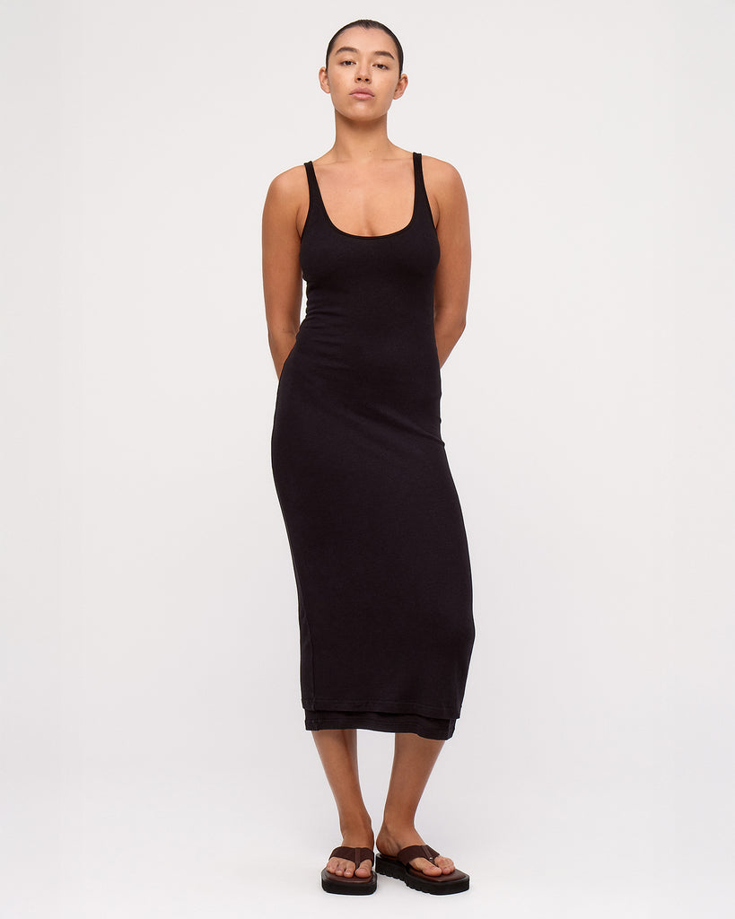 Rib Hemp Midi Dress