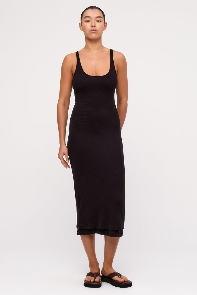 Rib Hemp Midi Dress