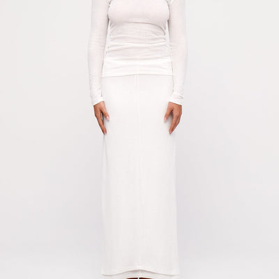 Rib Hemp Skirt - White