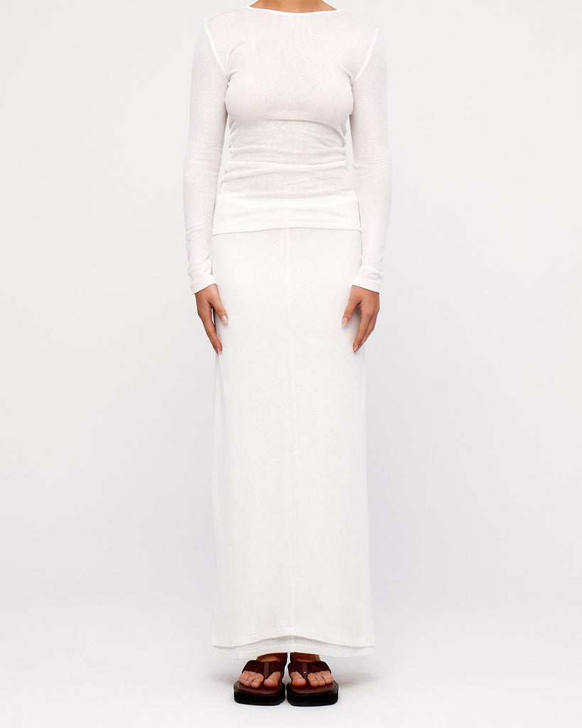 Rib Hemp Skirt - White