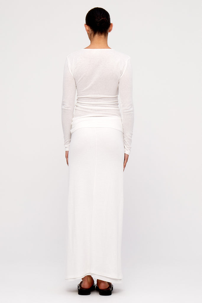 Rib Hemp Skirt - White