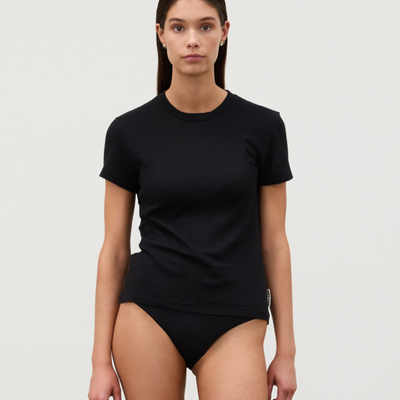 Rib Hemp T-Shirt - Black