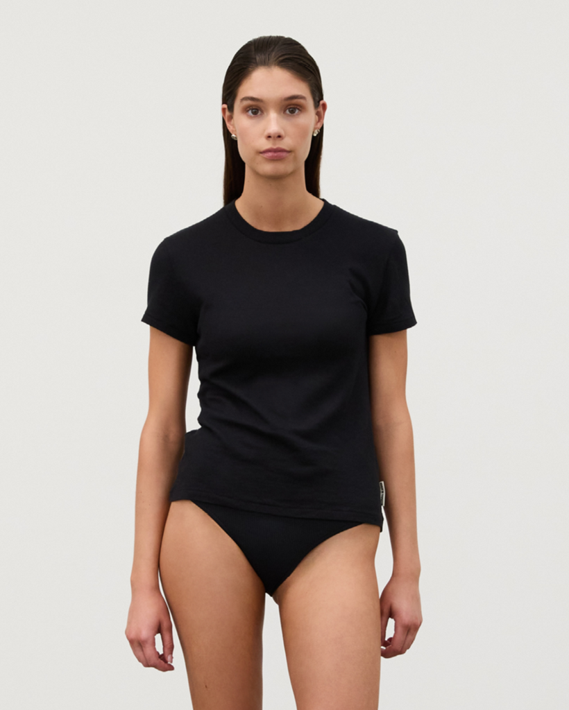 Rib Hemp T-Shirt - Black