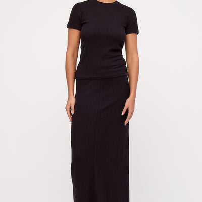 Rib Hemp T-Shirt - Black