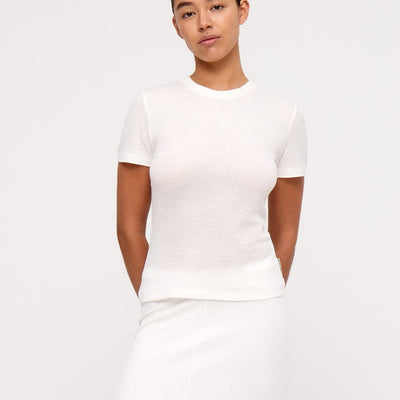 Rib Hemp T-Shirt - White