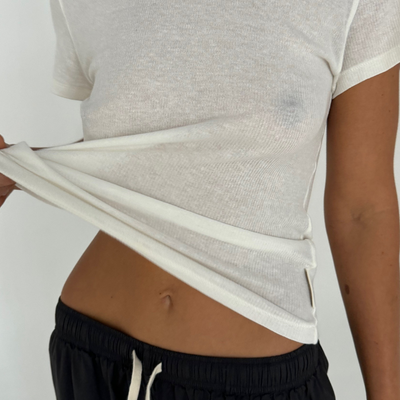 Rib Hemp T-Shirt - White