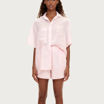 Soft Pink Ramie Shorts