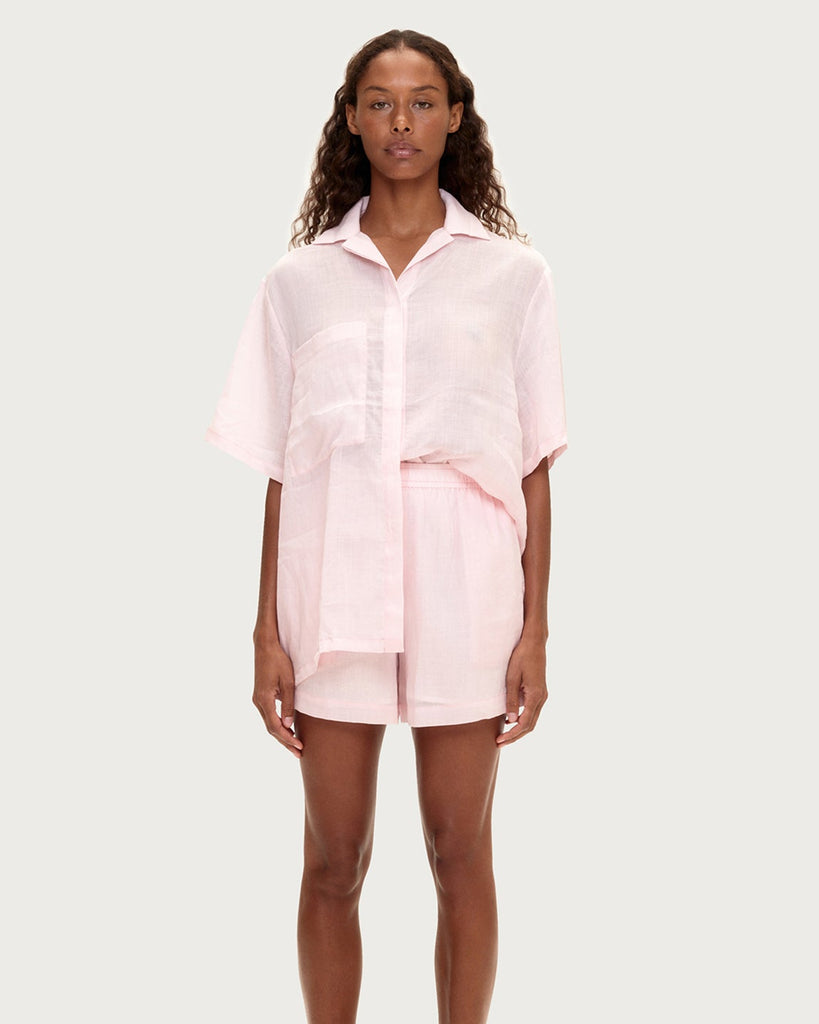 Soft Pink Ramie Shorts