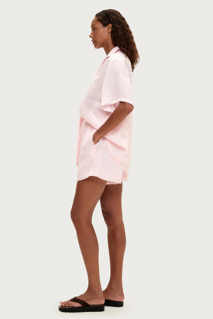 Soft Pink Ramie Shorts