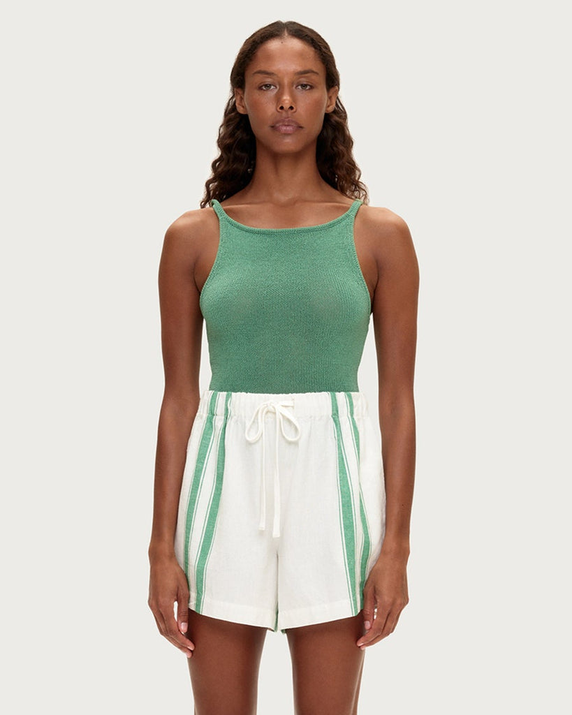 Textured Knit Tank - Green