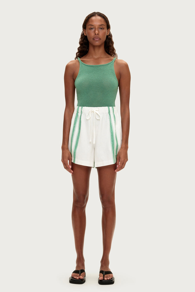 Green Stripe Shorts