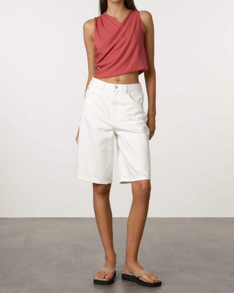 White Denim Walk Shorts