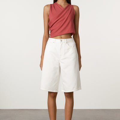 White Denim Walk Shorts