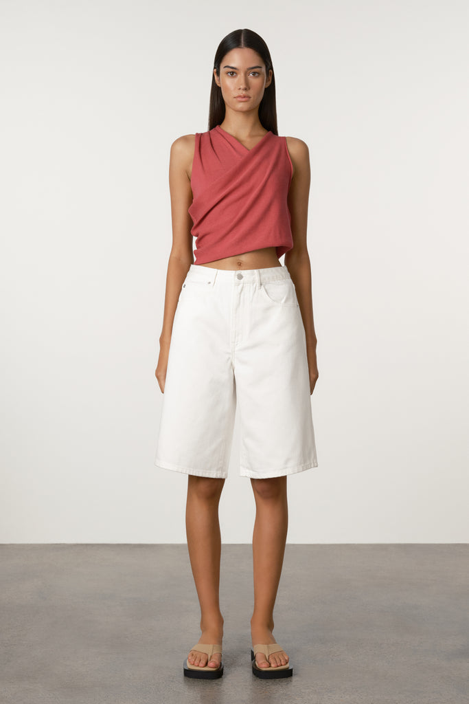 White Denim Walk Shorts