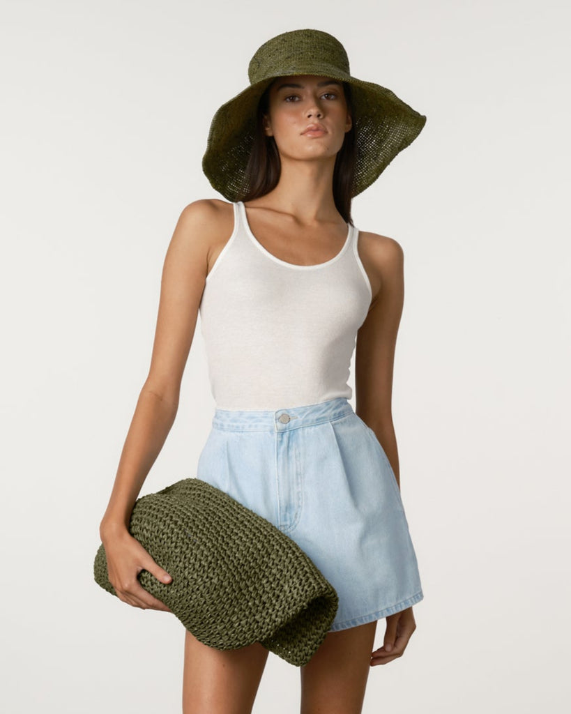 Wide Brim Hat - Olive
